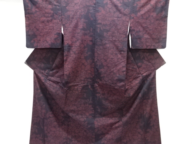 JAPANESE KIMONO / TSUMUGI / WOVEN FLOWER